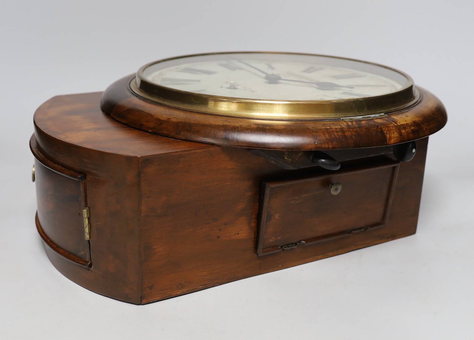 A drop dial clock by Kleyser & Co, London, 39cms high